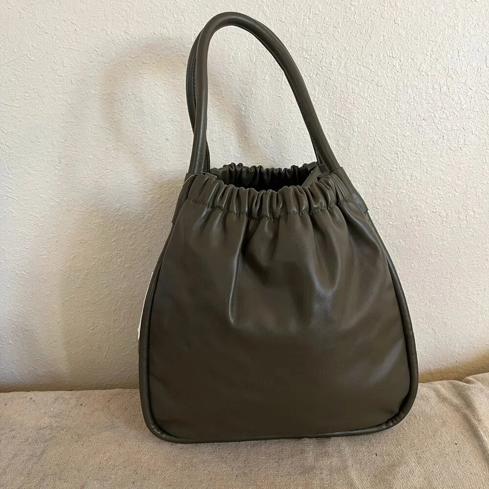 Lulu Dharma Olive Green Pleated Gathered Travel Tote